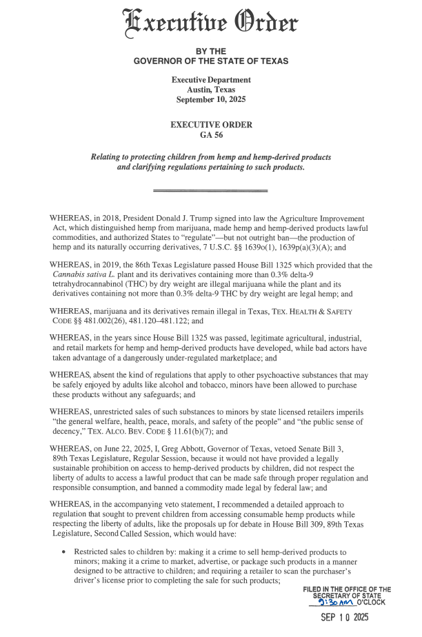 Governor Greg Abbot Executive Order GA-56 page 2