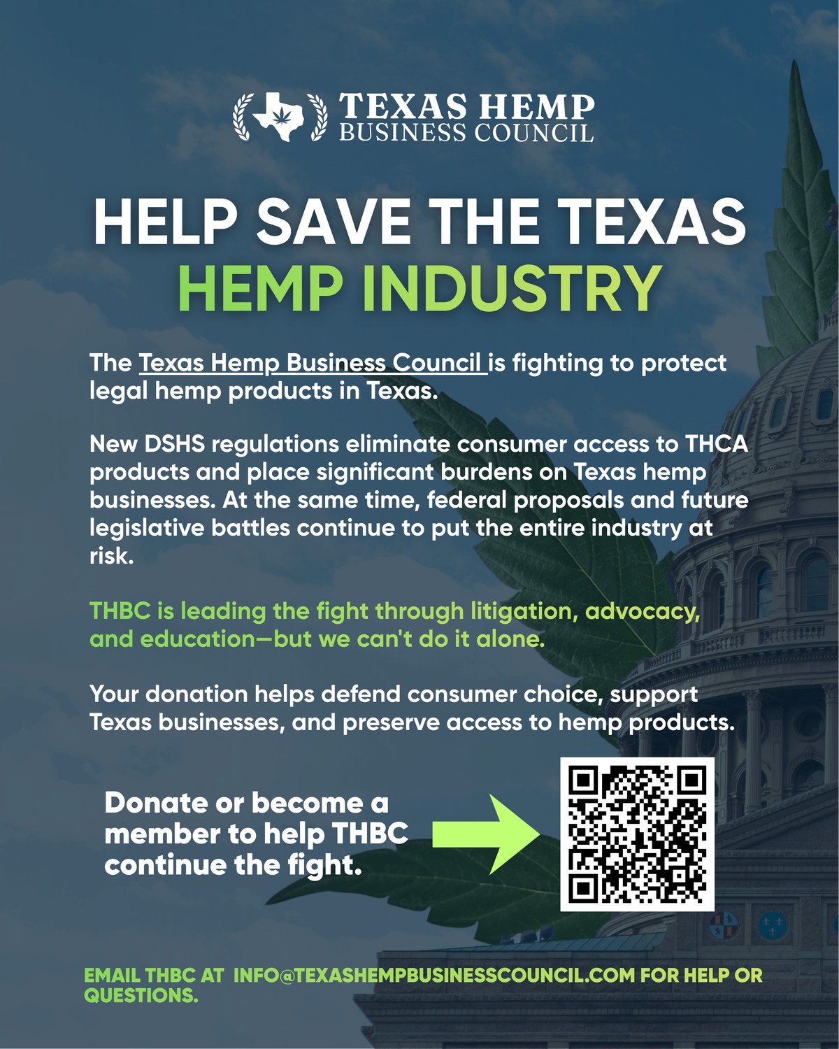 Hemp Store THBC Donations Flyer preview